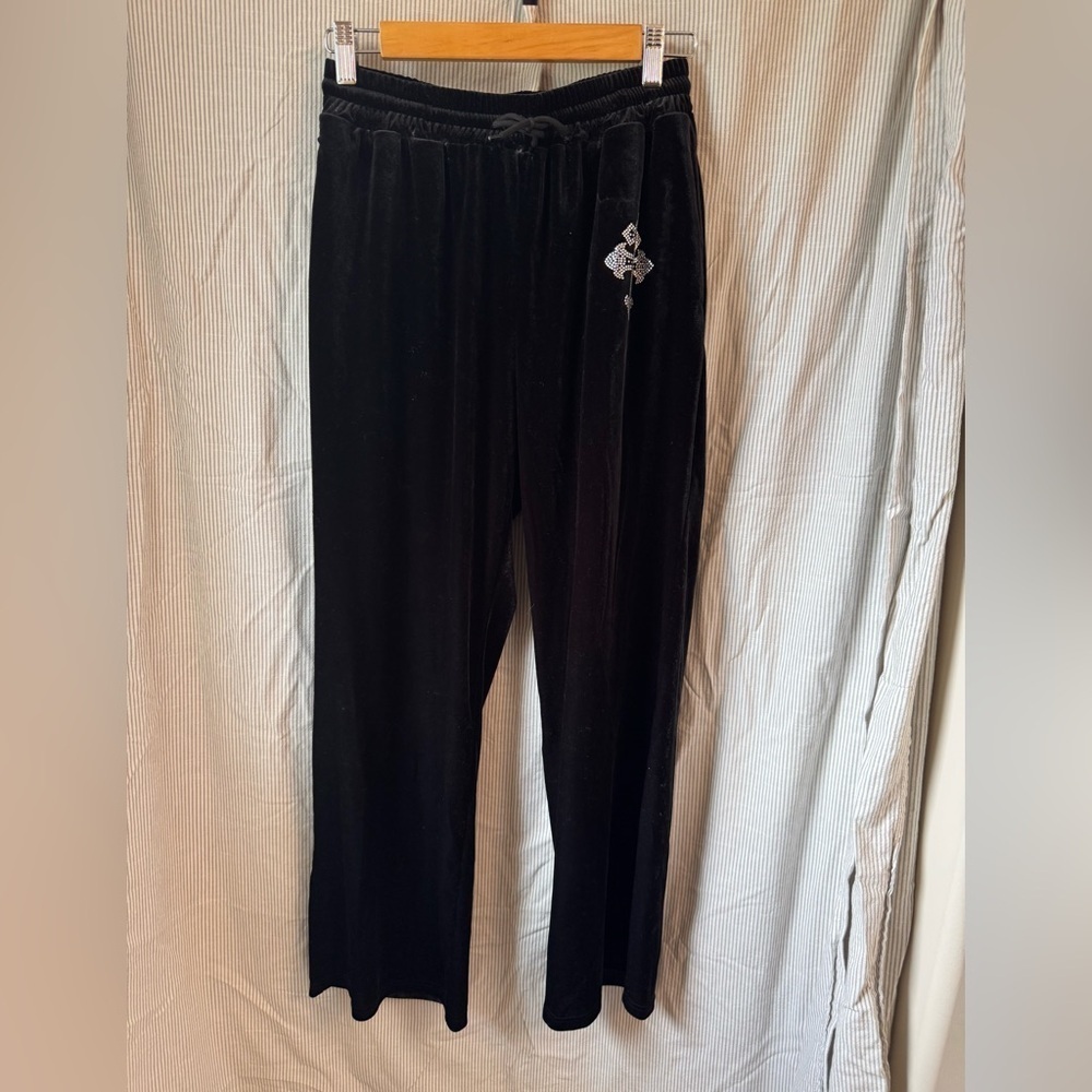 Black Jogger Sweatpants with Metallic Detail